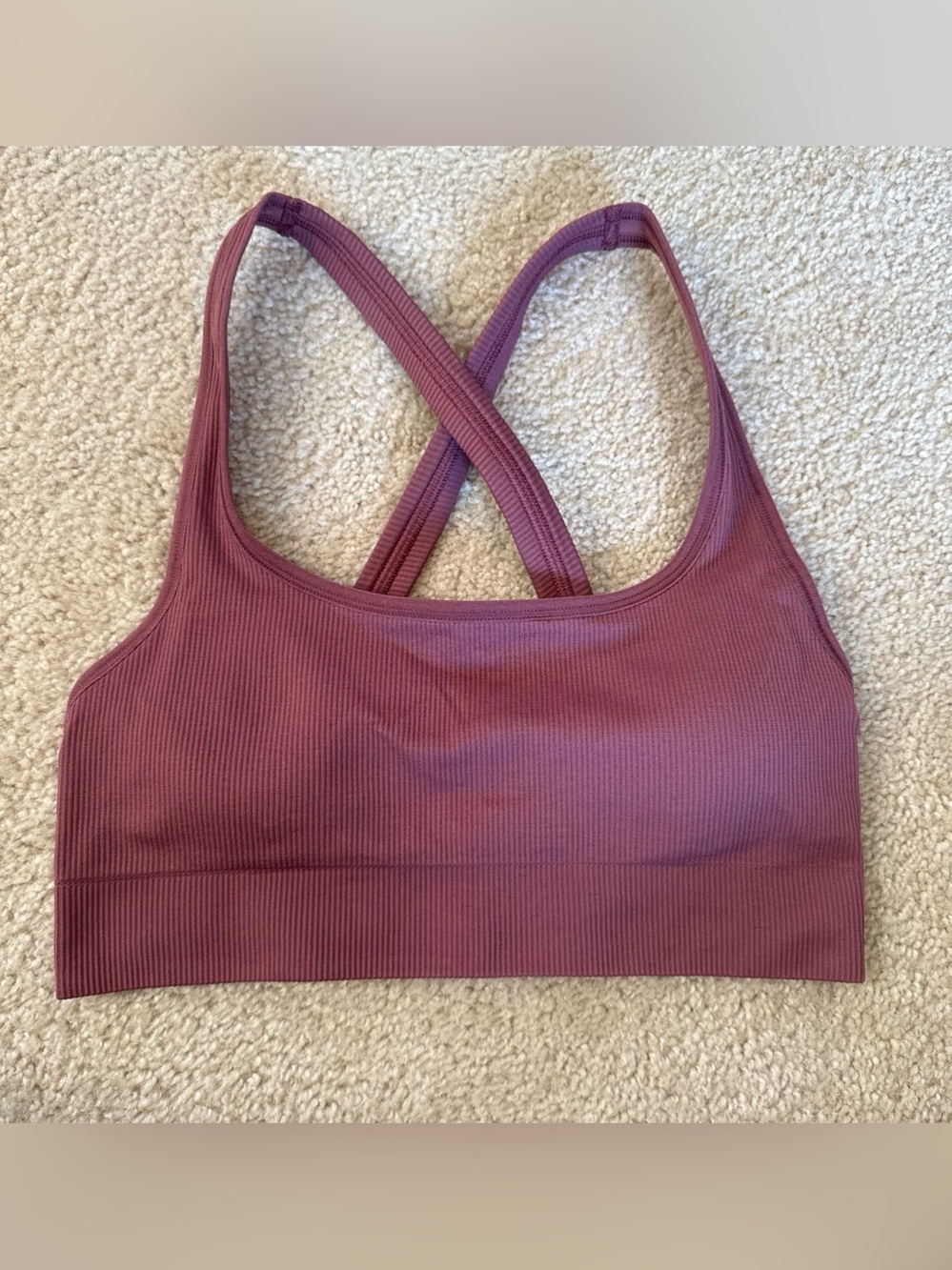 Athleta Ribbed Crossback Sports Bra